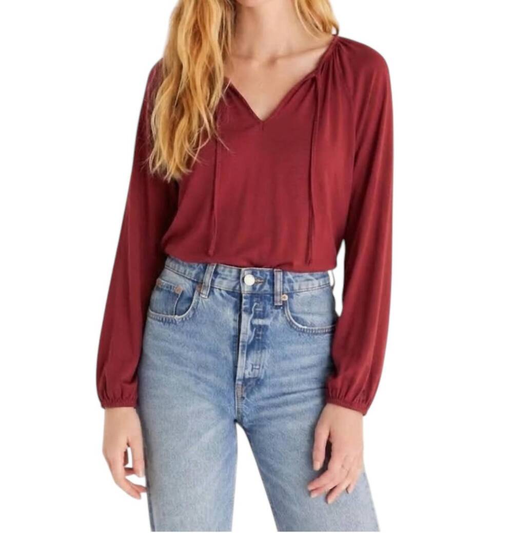 NEW Z SUPPLY niki sleek jersey top in maroon